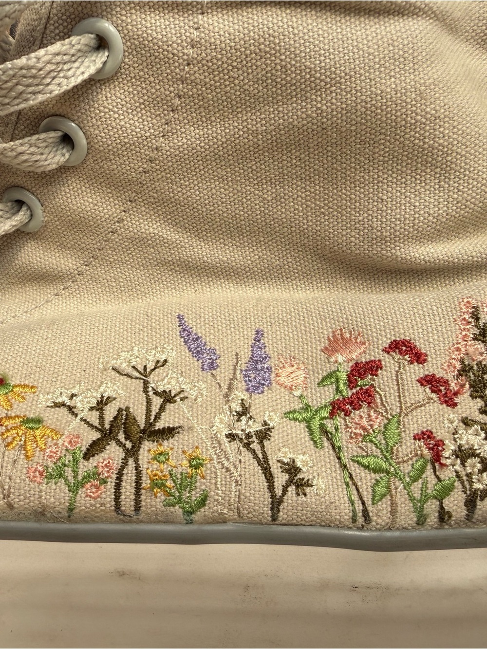 BANGS Wildflower Wanderer Platform High Top Sneakers Embroidered Floral Shoes - Picture 10 of 14